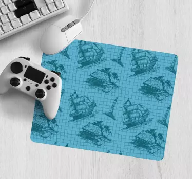Mousepad weltkarte im vintage nautikdesign - TenStickers