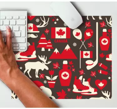 Mousepad weltkarte kanadische symbolsammlung - TenStickers