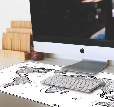 Mousepad weltkarte künstlerische weltumrisse - TenStickers
