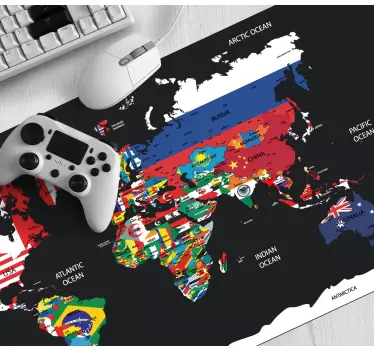 Mousepad weltkarte lebendige globale illustration - TenStickers