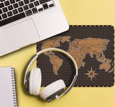 Mousepad weltkarte mit umfangreicher weltkarte - TenStickers