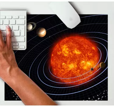 Mousepad weltkarte mit visualisierung des sonnensystems - TenStickers