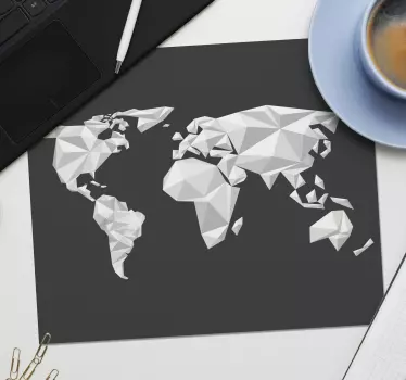 Mousepad weltkarte polygonale weltkarte - TenStickers