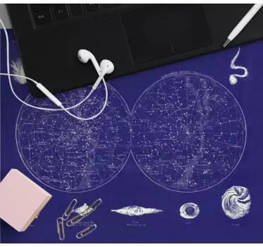 Mousepad weltkarte sternenkarte kosmos - TenStickers