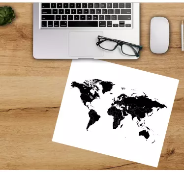 Mousepad weltkarte stilisierte globale umrisse - TenStickers