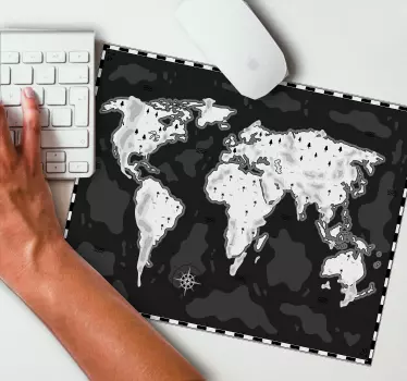 Mousepad weltkarte stilisierte weltkarte - TenStickers