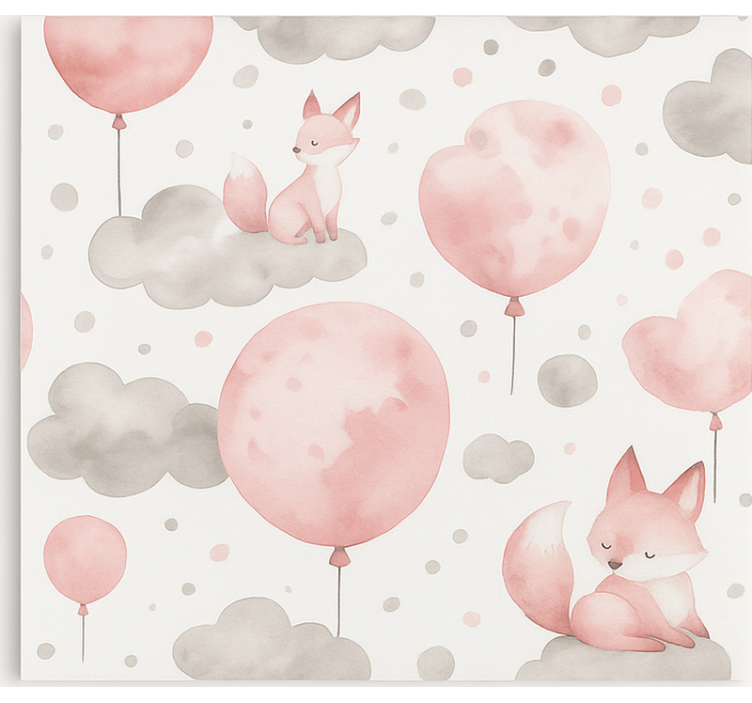 Rollo Fenster Kinderzimmer pastellfarbene luftballons und wolken - TenStickers