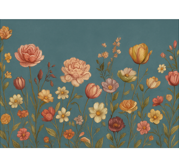 Rollo Fenster Hochzeit erdige blumenwiese - TenStickers