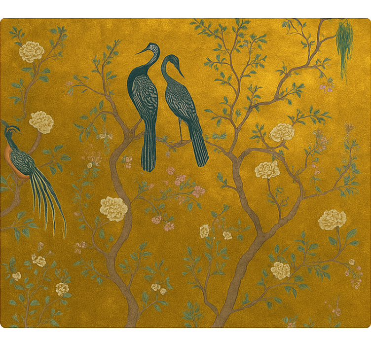 Rollo Wohnzimmer verzierte goldene chinoiserie - TenStickers