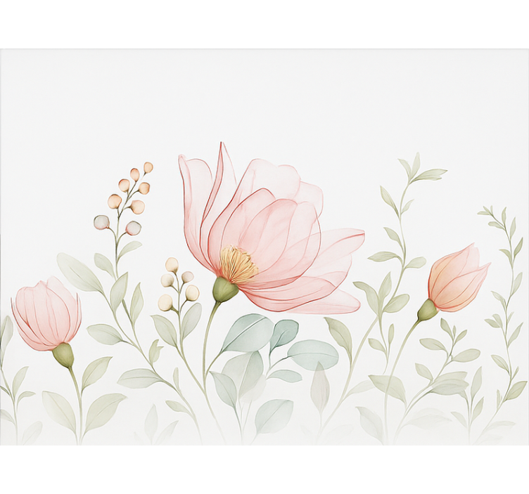 Rollo Fenster Hochzeit abstrakte durchscheinende blumen - TenStickers