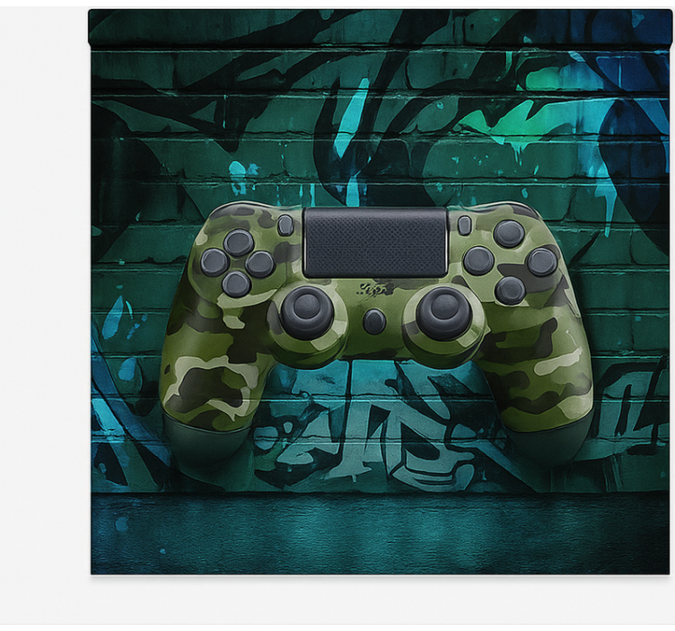 Rollo Fenster Gamer cammo graffiti-gamecontroller - TenStickers