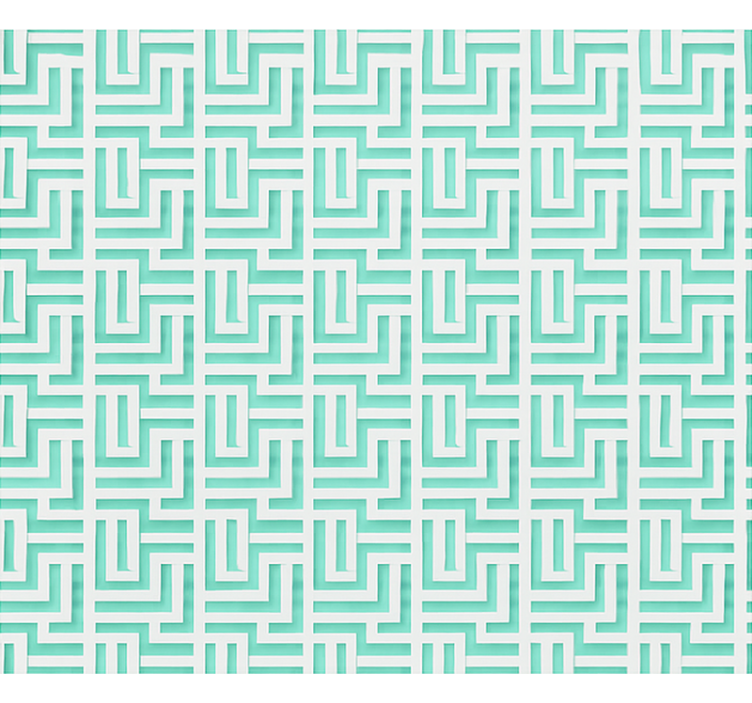 Rollo Fenster Esszimmer blauer geometrischer quadrateffekt - TenStickers