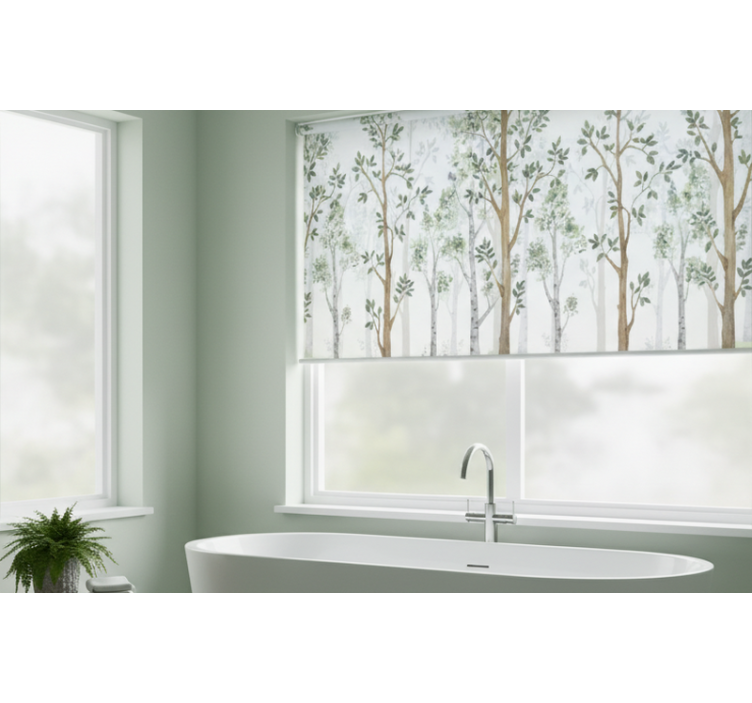 Rollo fenster baum minimalistisches botanisches element - TenStickers