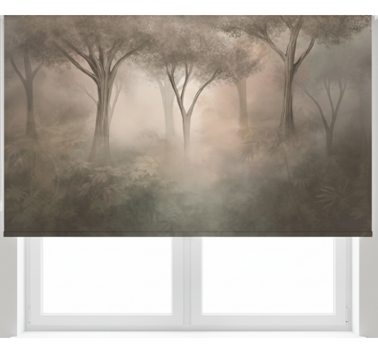 Rollo fenster baum nebel sepia wald - TenStickers