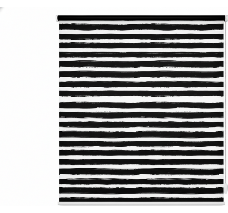 Fenster rollo modern schwarz weiß streifen - TenStickers