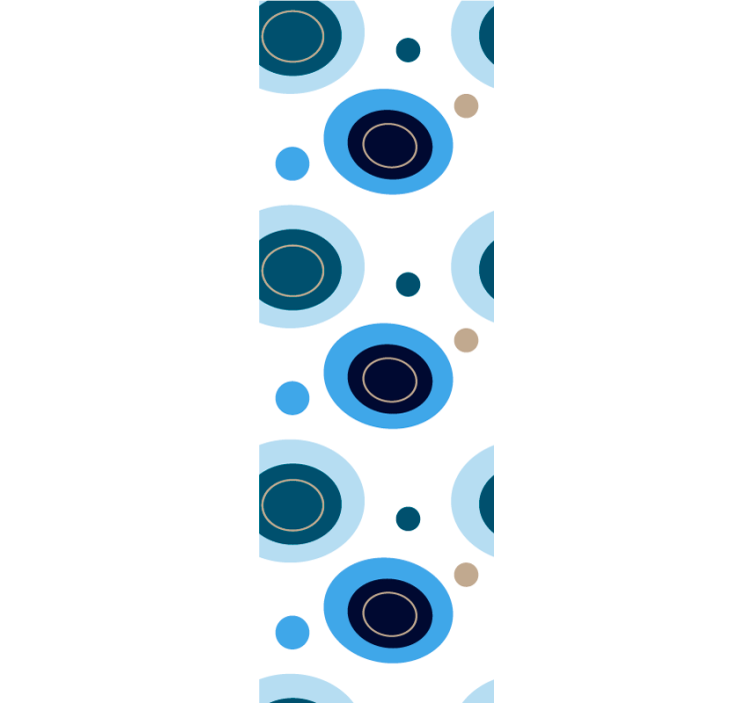 Rollo büro mit blauen punkten und blumenmuster - TenStickers