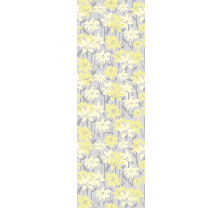 Rollo esszimmer mit floralen gelben blüten - TenStickers