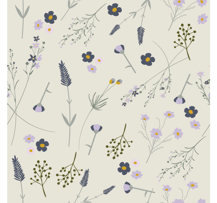 Rollo für küche mit lila wildblumen-muster - TenStickers