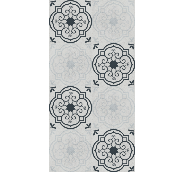 Rollo für küche in elegantem grauen fliesenlook - TenStickers