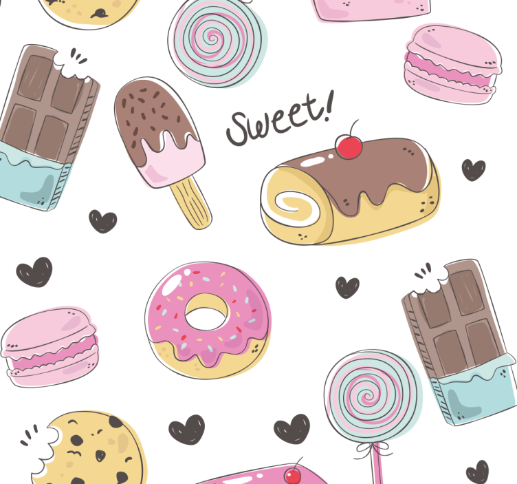 Rollo für küche mit motiv süße leckereien - TenStickers