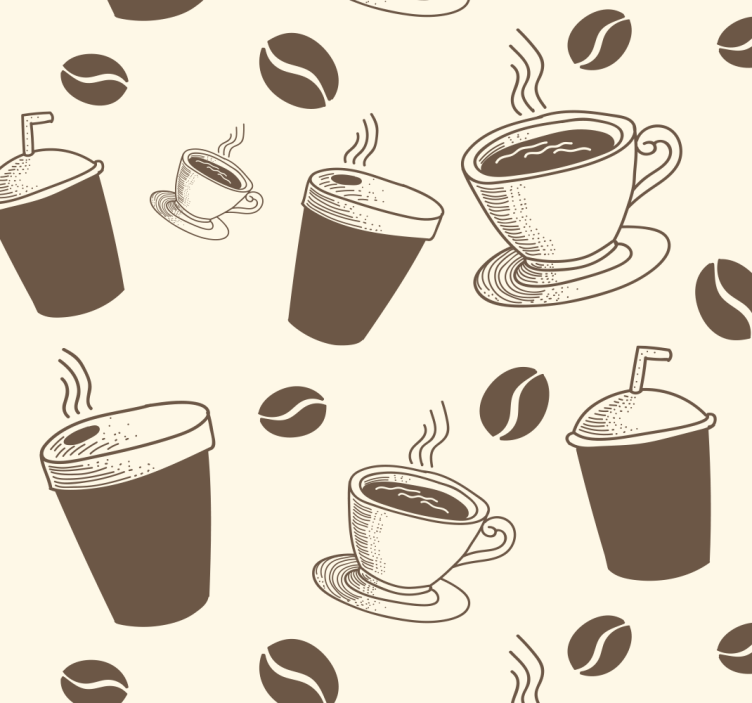 Rollo für küche mit kaffeetassen-muster - TenStickers
