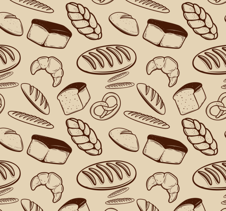 Rollo für küche im muster bäckerei-elemente - TenStickers