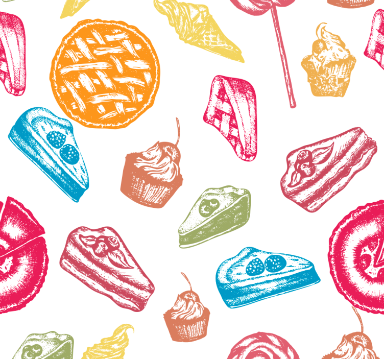 Rollo für küche mit süßem leckereien-muster - TenStickers