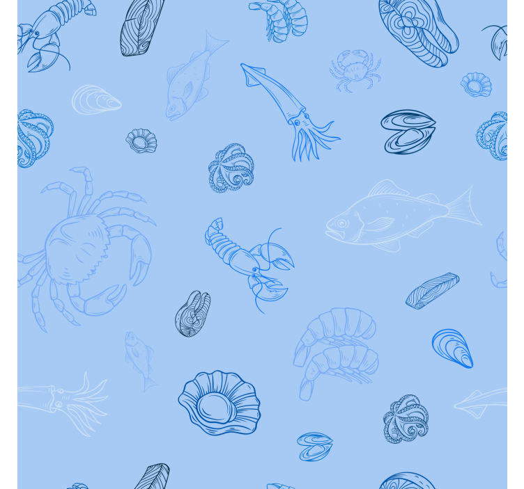 Rollo für küche mit meeresfrüchte-muster - TenStickers