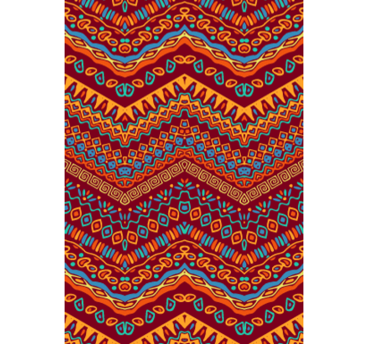 Rollo für küche mit roten tribal-mustern - TenStickers