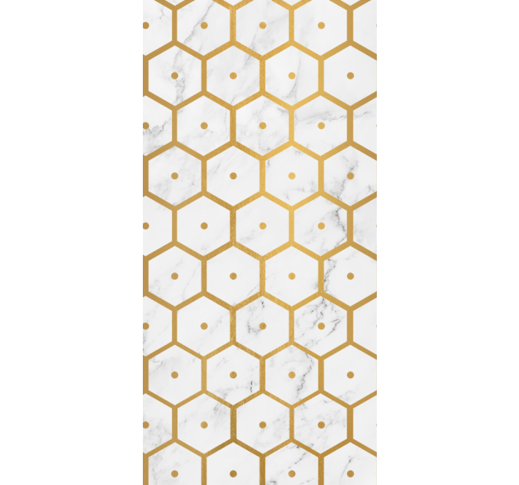 Rollo für küche im hexagonalen goldenen marmor-design - TenStickers