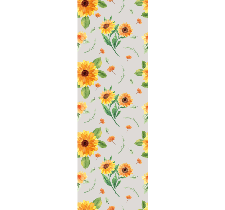 Rollo für küche mit sonnenblumen aquarellmuster - TenStickers