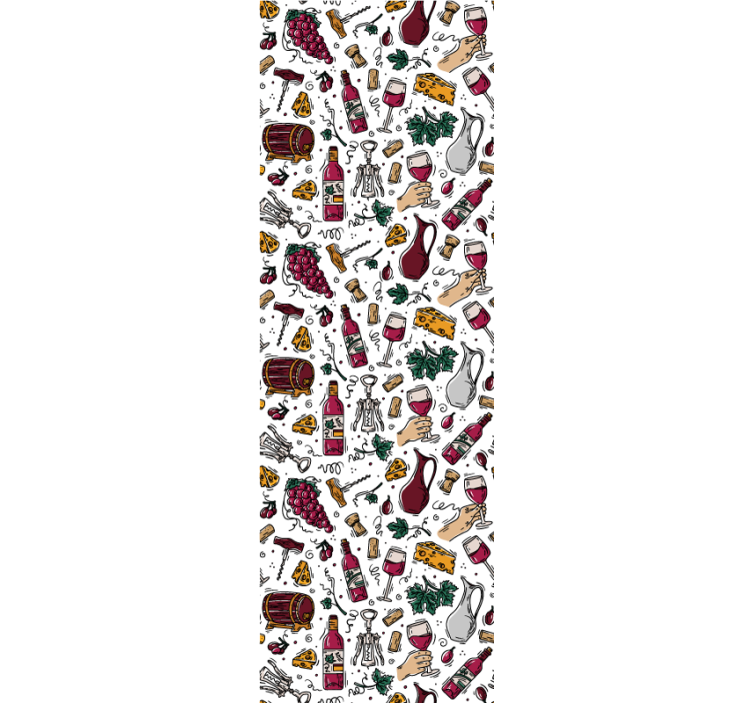 Rollo für küche mit vintage trauben wein und käse muster - TenStickers