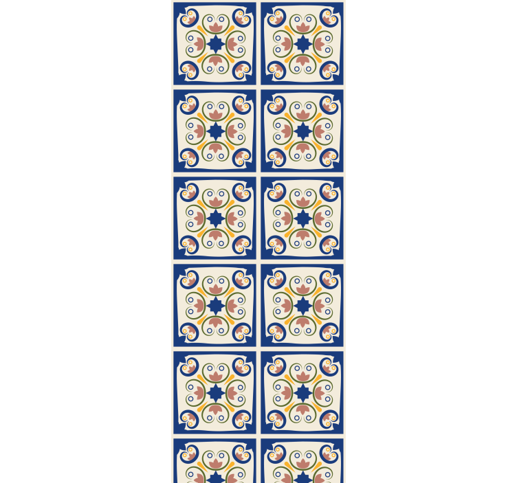 Rollo für küche mit rosa blumen portugiesischem muster - TenStickers