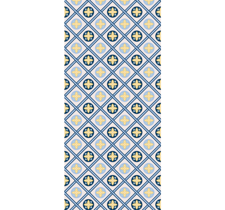 Rollo für küche in babyblauen und gelben fliesen - TenStickers