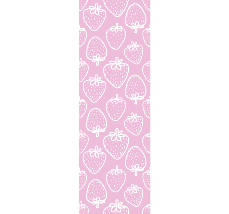 Rollo für küche nahtloses pinkes erdbeerdesign - TenStickers