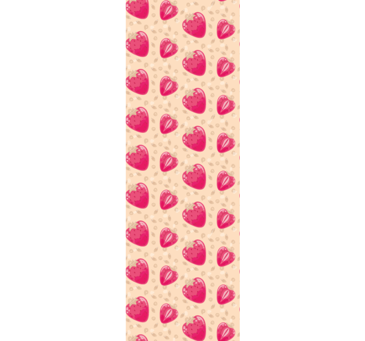 Rollo für küche mit erdbeermuster auf beige - TenStickers