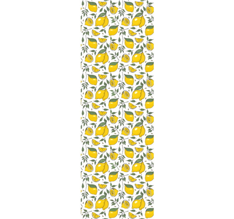 Rollo für küche mit zitronen und cremigen blumen - TenStickers