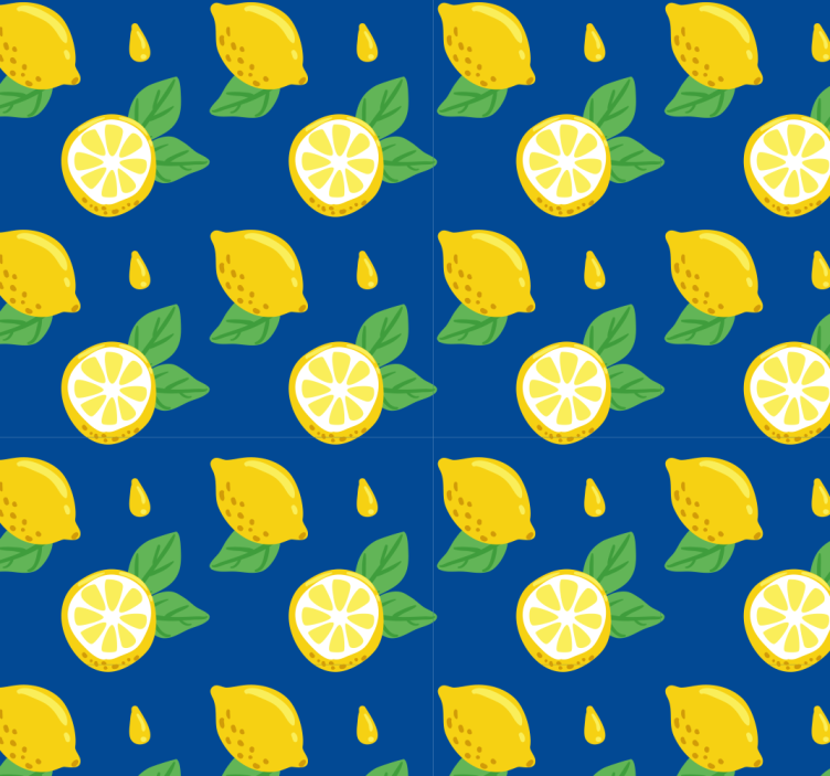 Rollo für küche mit handgezeichneten zitronen - TenStickers