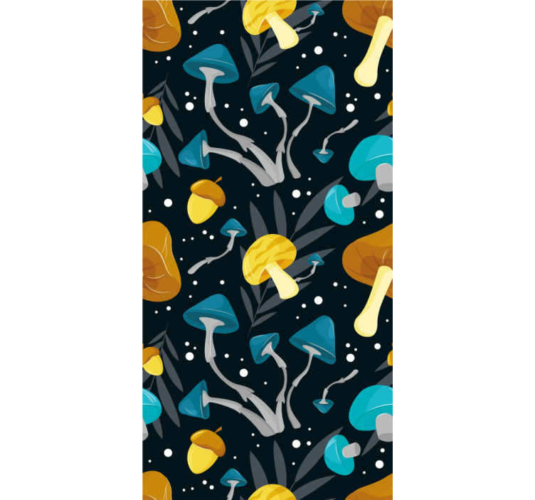 Rollo für küche mit blau-gelbem pilzmuster - TenStickers