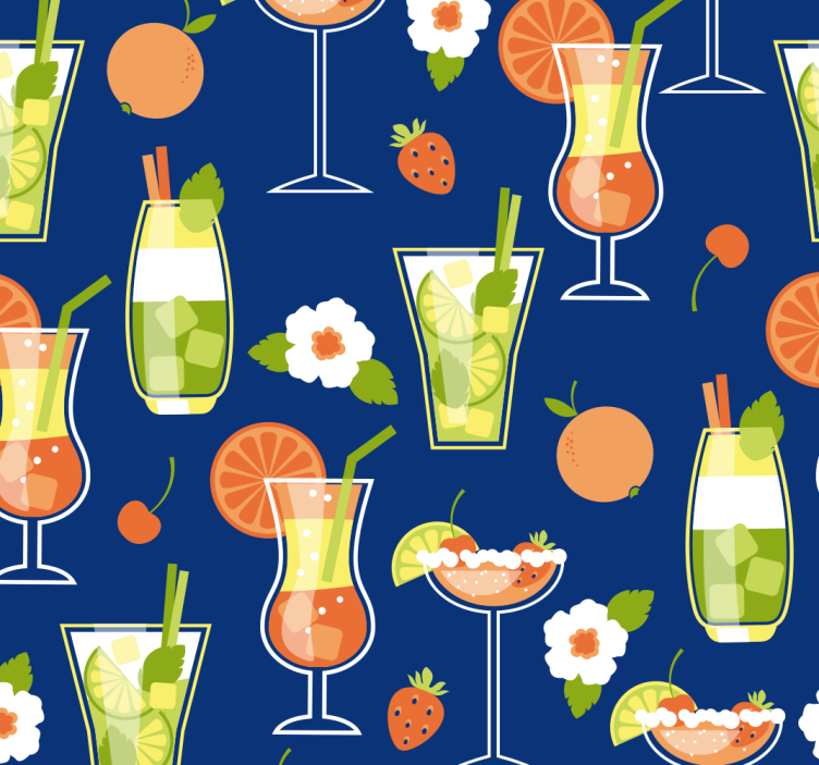 Rollo für küche im vintage-stil mit cocktails - TenStickers