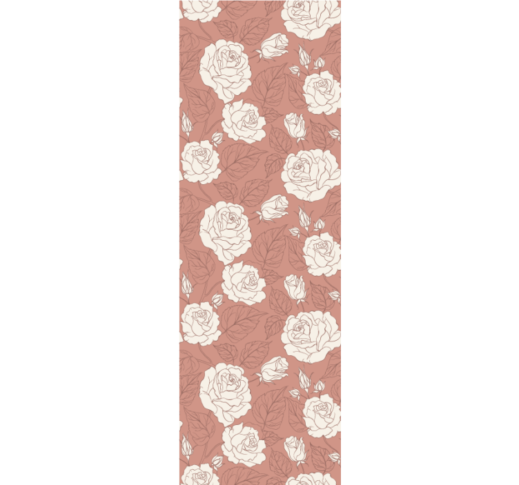 Rollo esszimmer terracotta große rosen - TenStickers