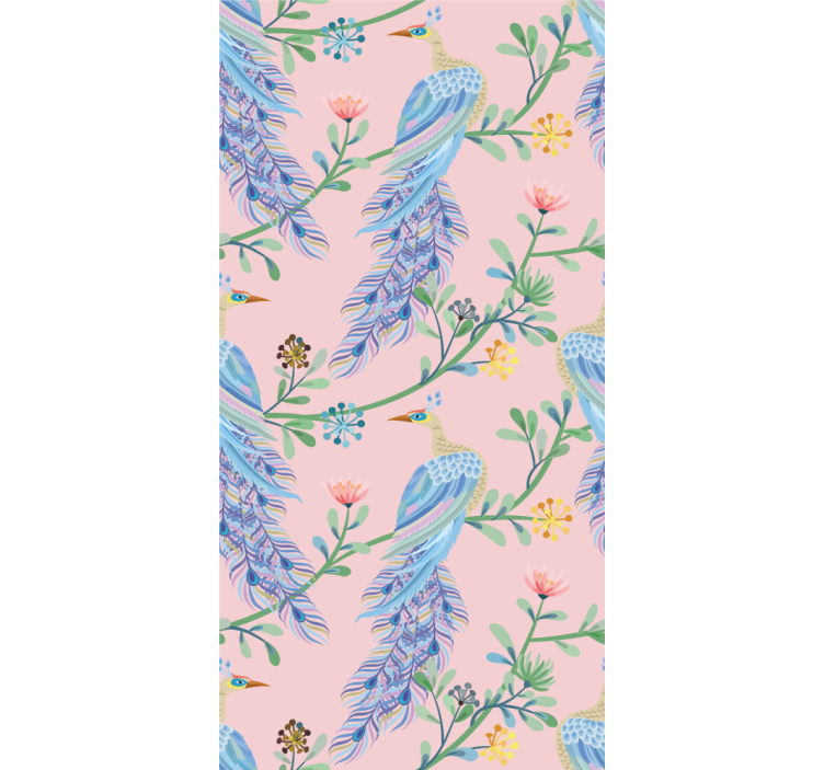 Rollo esszimmer vögel im rosa paradies - TenStickers
