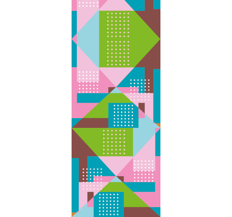 Rollo esszimmer mit pastellfarbenem geometrischem muster - TenStickers