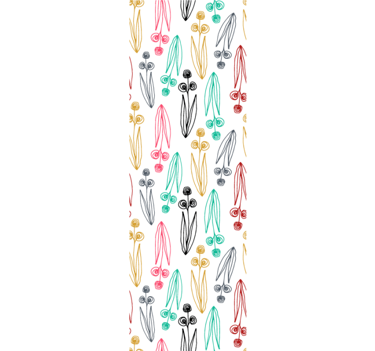 Rollo esszimmer mit buntem abstraktem blumenmuster - TenStickers
