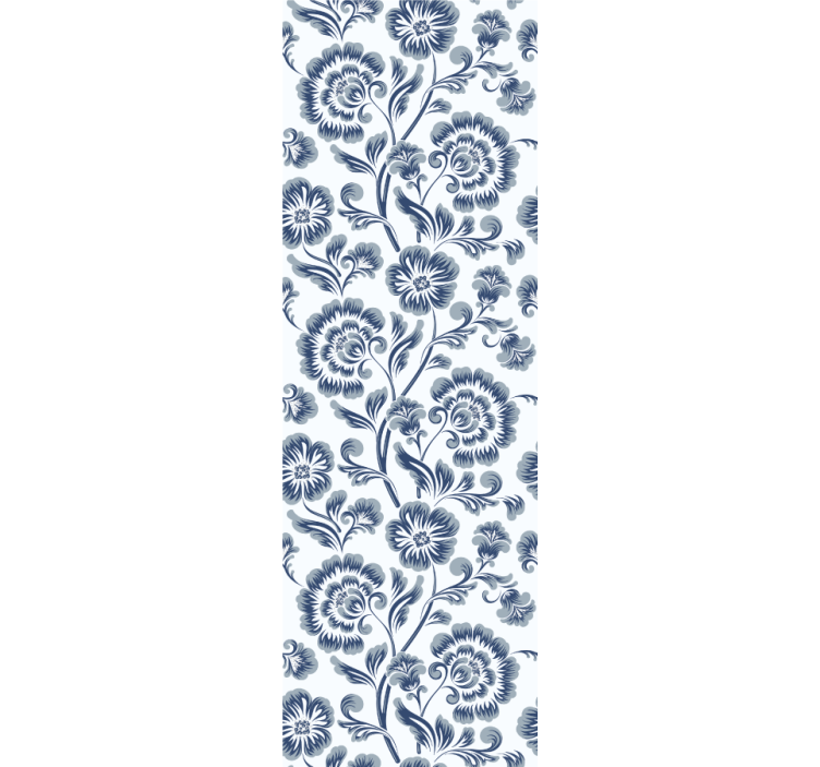 Rollo esszimmer mit blauem blumenmuster grandmillenial - TenStickers