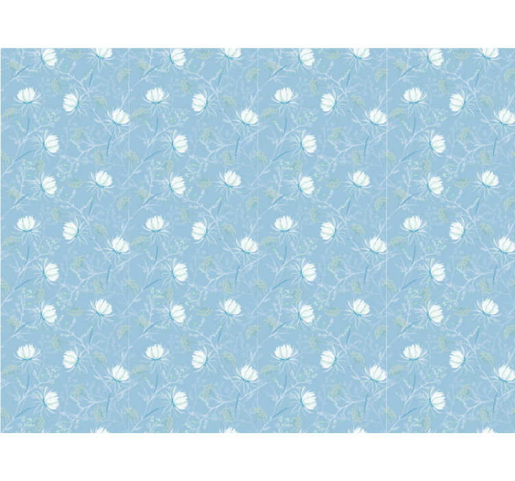 Rollo esszimmer mit blauem vintage grandmillenial muster - TenStickers