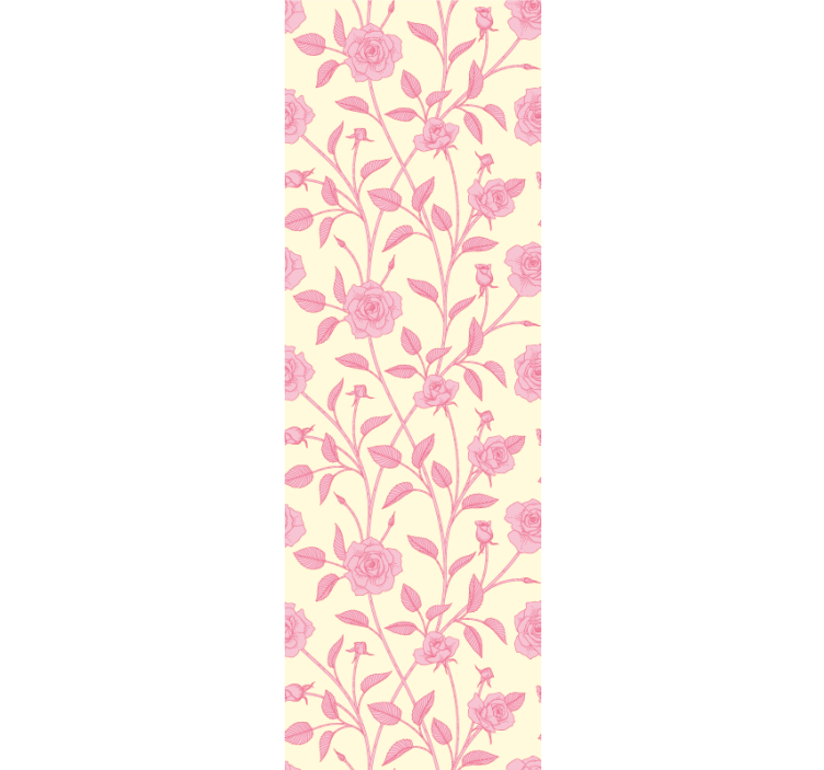 Rollo esszimmer mit kleinen vintage-rosen auf rosa - TenStickers