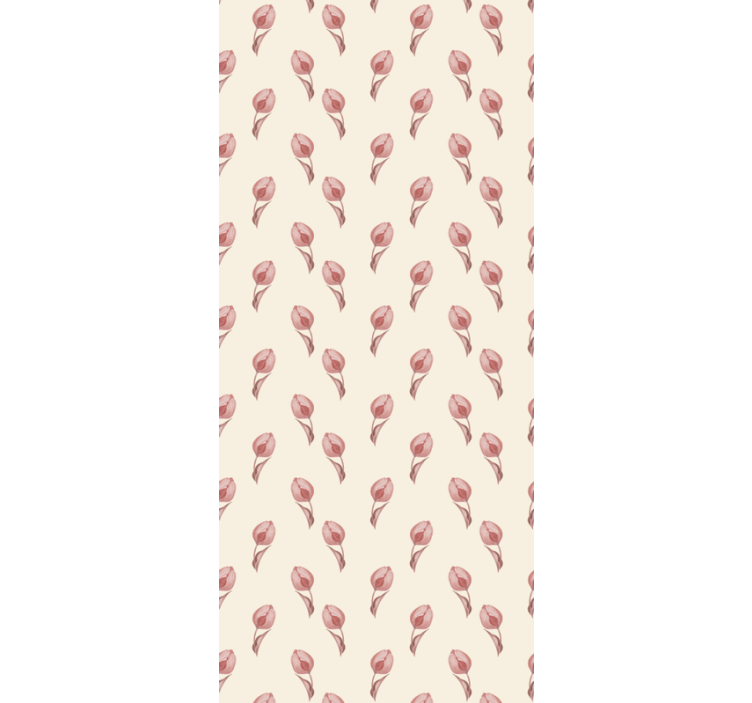 Rollo esszimmer mit kleinem rosa tulpenmuster - TenStickers