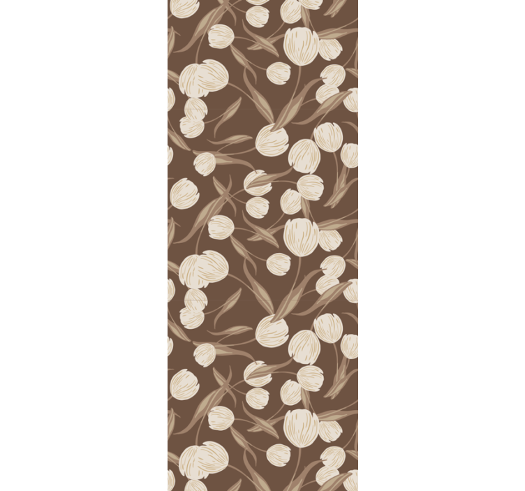 Rollo esszimmer elegantes beige tulpenmuster - TenStickers