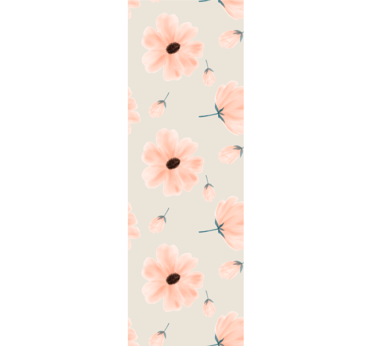 Rollo esszimmer große blumen aquarellmuster beige - TenStickers